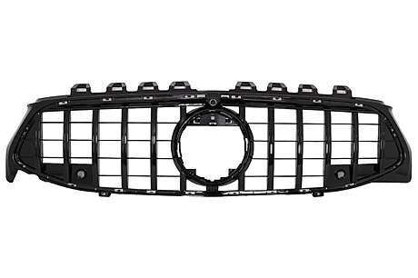 Front Grille suitable for Mercedes CLA X118 C118 (2019-up) Piano Black Stripes GT-R Panamericana Design