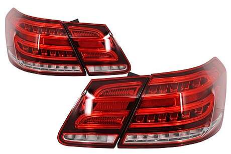 LED Light Bar Taillights suitable for Mercedes E-Class W212 (2009-2013) Conversion Facelift Design Red Clear