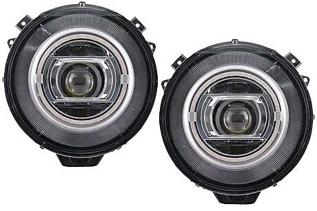 Full LED Headlights suitable for Mercedes G-Class W463 (2005-2017) Chrome Facelift 2018 Design with Dynamic Start Up
