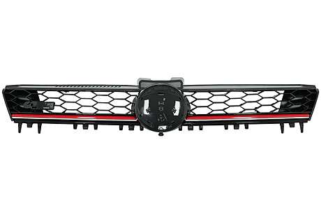 Central Front Grille suitable for VW Golf 7 VII 5G (2013-2017) Red Stripe GTI Design