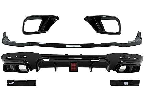 Body Kit Front Bumper Lip and Air Diffuser suitable for Mercedes S-Class W222 Facelift S65 S63 (07.2017-08.2020) Sedan