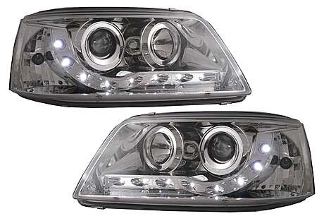 LED DRL Headlights suitable for VW Transporter T5 (04.2003-08.2009) Chrome