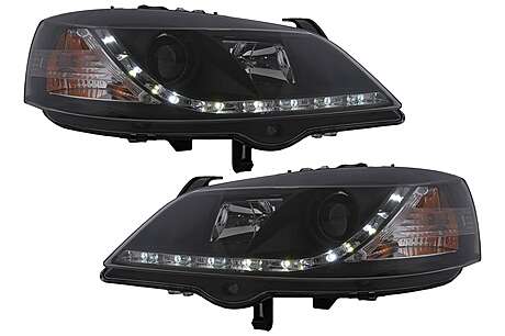 LED DRL Headlights suitable for Opel Astra G (09.1997-02.2004) Black