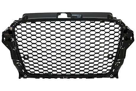 Badgeless Front Grille suitable for Audi A3 8V (2012-2016) RS3 Design Piano Black
