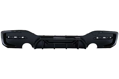 Rear Bumper Spoiler Valance Diffuser Twin Outlet Single suitable for BMW 1 Series F20 F21 LCI (2015-2019) Piano Black Competition Design