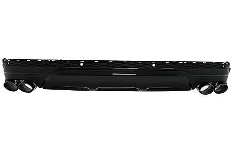 Rear Bumper Valance Diffuser Double Outlet with Black Exhaust Muffler Tips suitable for Audi Q7 SUV 4M Facelift (2020-up) SQ7 Design