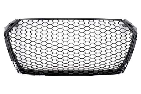 Front Grille suitable for Audi A4 B9 8W (2016-2018) Sedan Avant RS Design Glossy Black