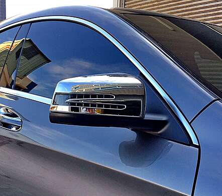 Chrome Mirror Cover IDFR 1-MB130-04C Mercedes Benz C117 CLA-Class 2013-2019