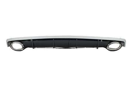 Rear Bumper Valance Diffuser with Exhaust Tips suitable for Audi A7 4G Facelift (2015-2018) RS7 Design only for Standard Edition Bumper (SE)