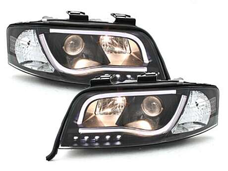 Headlights LED DRL suitable for AUDI A6 4B (1997-2001) Black