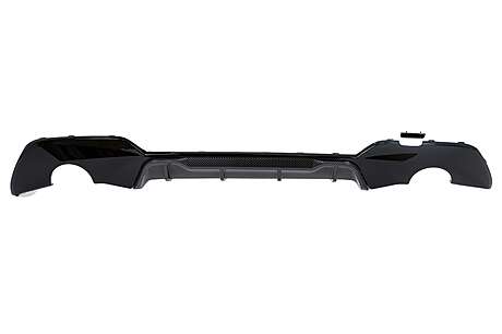 Rear Bumper Diffuser Double Outlet for Single Exhaust suitable for BMW 3 Series G20 G28 Sedan G21 Touring (2018-2022) Middle Insertion Carbon Look