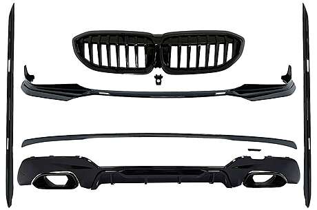 Complete Body Kit Extensions suitable for BMW 3 Series G20 Sedan G21 Touring (2018-up) M340i Competition Design Black Tips