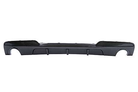 Rear Bumper Air Diffuser Double Outlet Single Exhaust suitable for BMW 5 Series F10 F11 (2011-2017) Carbon Film Coated