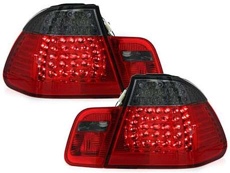 LED Taillights suitable for BMW 3 Series E46 Limousine 4 Doors (1998-2001) Red/Smoke