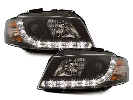 Headlights LED DRL DAYLIGHT suitable for Audi A3 8P (05.2003-03.2008) Black