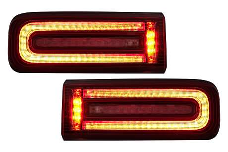 LED Taillights Light Bar suitable for Mercedes G-Class W463 (2008-2017) Facelift 2018 Design Dynamic Sequential Turning Lights Red Smoke