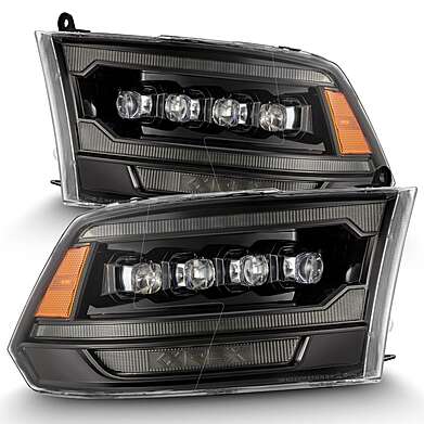 LED Projector Headlights Alpharex Black NOVA Dodge Ram 2009-2018 Truck Alpha 