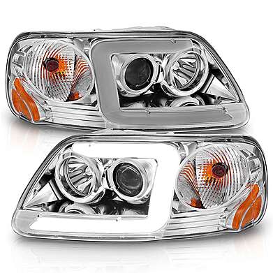 Front Headlights Chrome LED Anzo 111504 Ford F150 1997-2003 / Ford Expedition 1999-2002