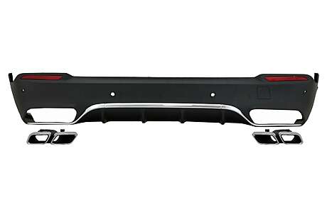 Rear Diffuser with Exhaust Muffler Tips suitable for Mercedes GLC X253 SUV (2015-07.2019) equipped Standard Package