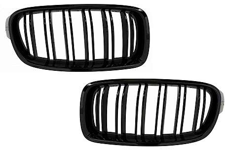 Central Grilles Kidney Grilles suitable for BMW 3 Series F30 F31 (2011-up) Double Stripe M Design Piano Black
