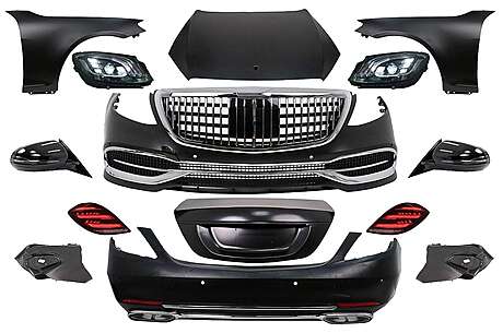 Complete Body Kit suitable for Mercedes S-Class W221 (2005-2013) Conversion to 2018 W222 Design