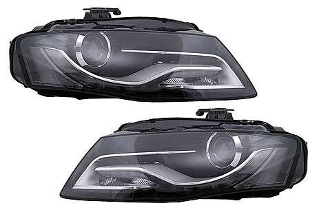 LED DRL Headlights Daytime Running Lights suitable for AUDI A4 B8 8K (2009-10.2011) Black