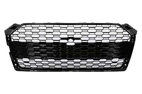 Badgeless Front Grille suitable for Audi A5 F5 (2017-2019) RS Design Shiny Black