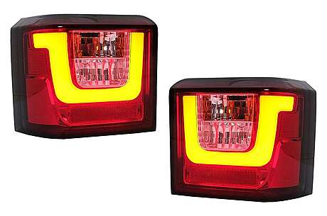 LED Bar Taillights suitable for VW T4 Transporter Caravelle Multivan (1990-2003) Red Clear