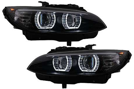 Xenon Headlights 3D LED Angel Eyes suitable for BMW 3 Series E92 E93 (2006-2010) U-Type Black