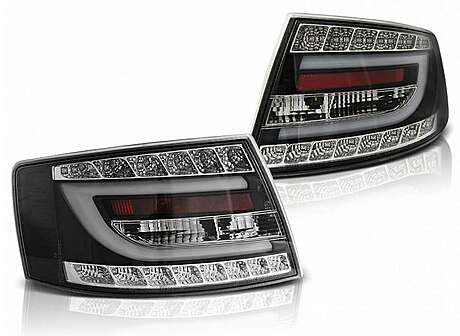 LED BAR Taillights suitable for Audi A6 C6 4F Sedan (04.2004-2008) 7-PIN Black