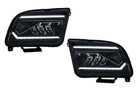 LED Headlights suitable for Ford Mustang V Pre-Facelift (2005-2009) Black Dynamic Sequential Turning Lights