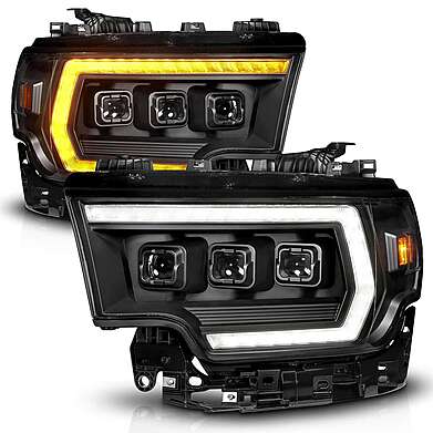 Front Headlights Led Black Anzo 111601X Dodge RAM 2500 / 3500 2019-2024