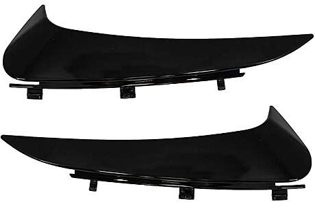 Rear Bumper Flaps Side Fins Flics suitable for Mercedes C-Class W205 (2014-2020) Piano Black