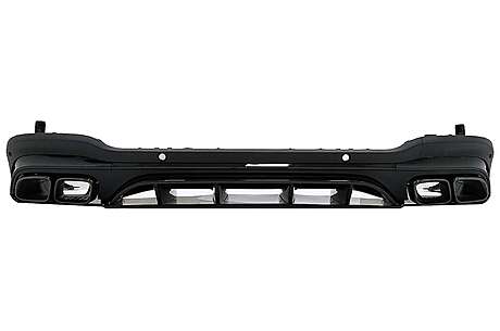 Rear Diffuser with Black Exhaust Muffler Tips suitable for Mercedes GLC SUV X253 Facelift (2020-up) GLC63 Design Night Package