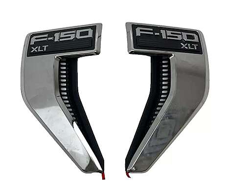Fender Emblem Chrome Pair LH & RH OEM ML34-16B114-AC / ML34-16B115-AC Ford F-150 XLT 2021-2023