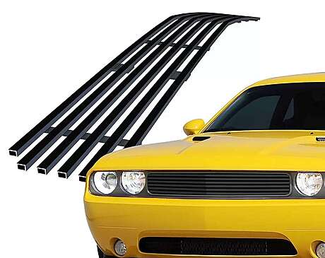 Upper Stainless Black Billet Grille Insert APS N19-H70666D Dodge Challenger 2009-2014