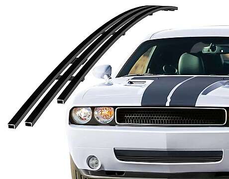 Lower Bumper Stainless Black Billet Grille Insert APS N19-J80666D Dodge Challenger 2009-2010