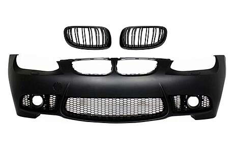 Front Bumper with Kidney Grilles Double Stripe suitable for BMW 3 Series E92 E93 (2006-2009) Without PDC and Projectors