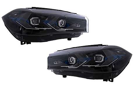 LED Headlights suitable for BMW X5 F15 (2013-2018) Conversion to G05 Design Black