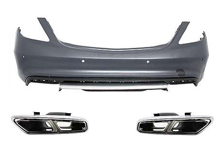 Rear Bumper with Muffler Tips suitable for MERCEDES S-Class W222 (2013-up) S65 Design