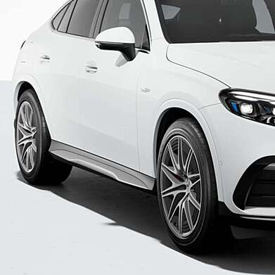 Side Skirts with Chrome Matte Inserts 63 AMG Genuine Mercedes-Benz AMG GLC C254 Coupe Facelift