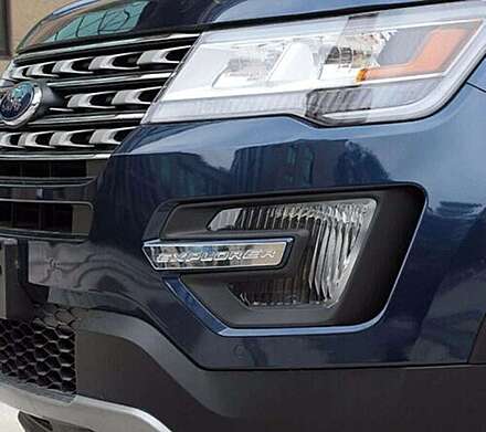 Chrome Front Bumper Trims With Logo Ford Explorer 2016-2019