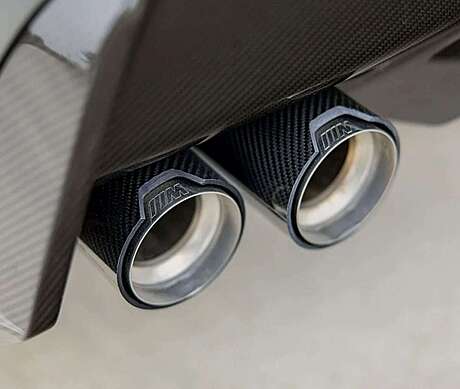 Genuine BMW F70 M135 M Performance Quad Exhaust Tips In Gloss Carbon Fibre
