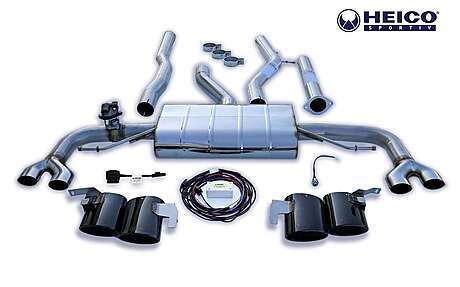 HEICO Sportiv H2521978 Quad Tailpipe Sport Exhaust System With Flap Control Volvo S90 Engine T6-T8 / Engine name B4204T46/34/56/52