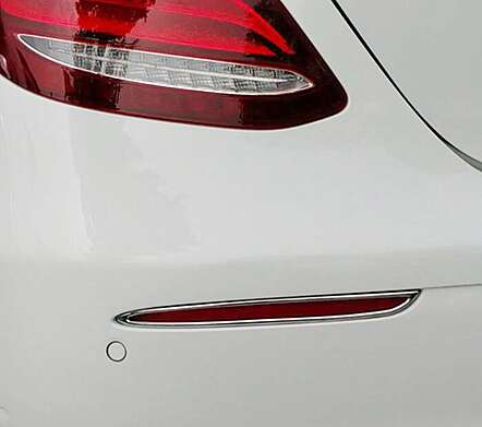 Rear bumper reflectors chrome IDFR 1-MB211-09C for Mercedes Benz W213 E-Class 2016-2019