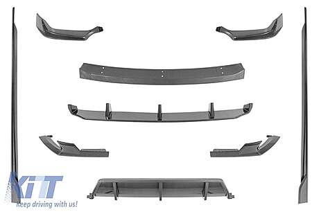 Black Knight type Aero package suitable for BMW X6 G06 2020-2022 for M bumpers, carbon color