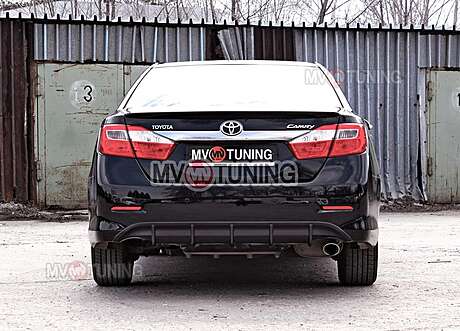 Rear bumper diffuser var №2 texture plastic MV-Tuning for Toyota Camry V50 2012-2014