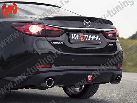 Rear bumper diffuser №1 MV-Tuning for Mazda 6 / Atenza GJ 2013-2018