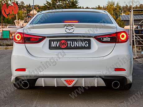 Rear bumper diffuser №2 MV-Tuning for Mazda 6 / Atenza GJ 2013-2018