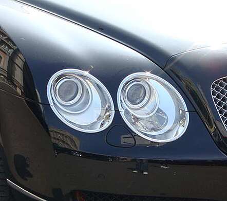 Chrome Headlight Covers IDFR 1-BT611-01C for Bentley Continental Flying Spur 2005-2009